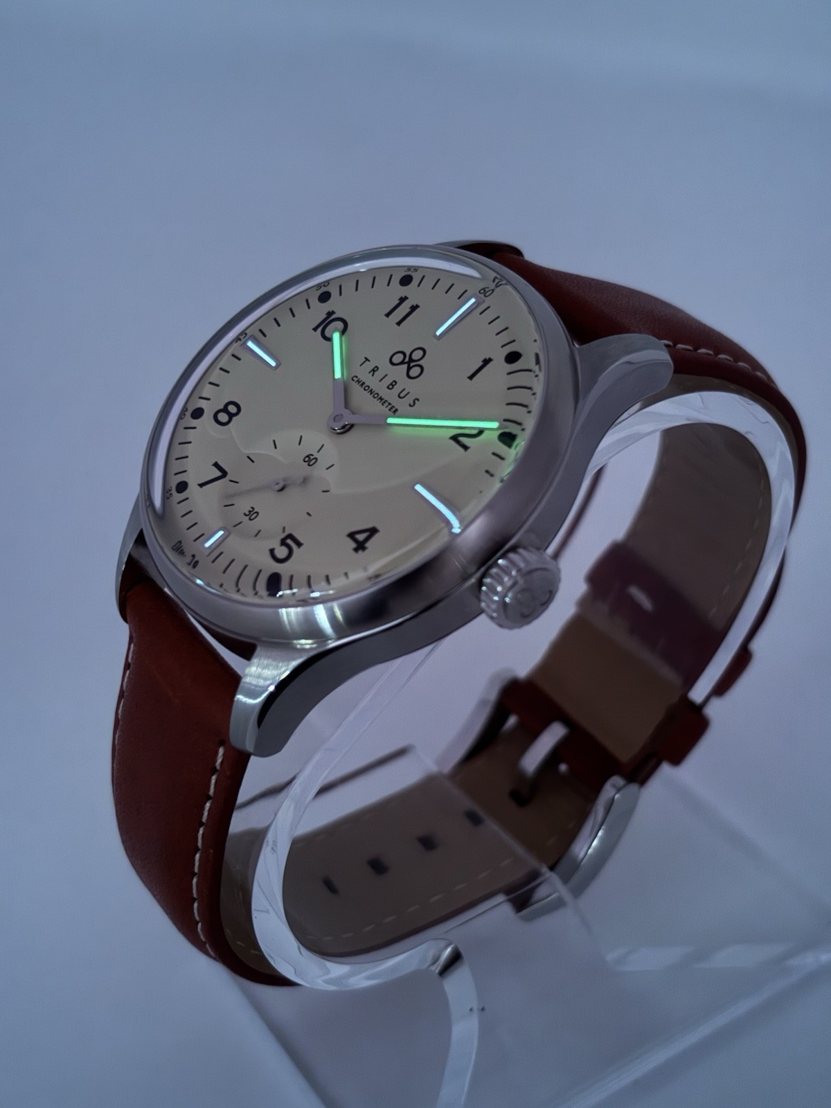 Tribus TRI-01 Small Second COSC Men’s Automatic Watch – Cream