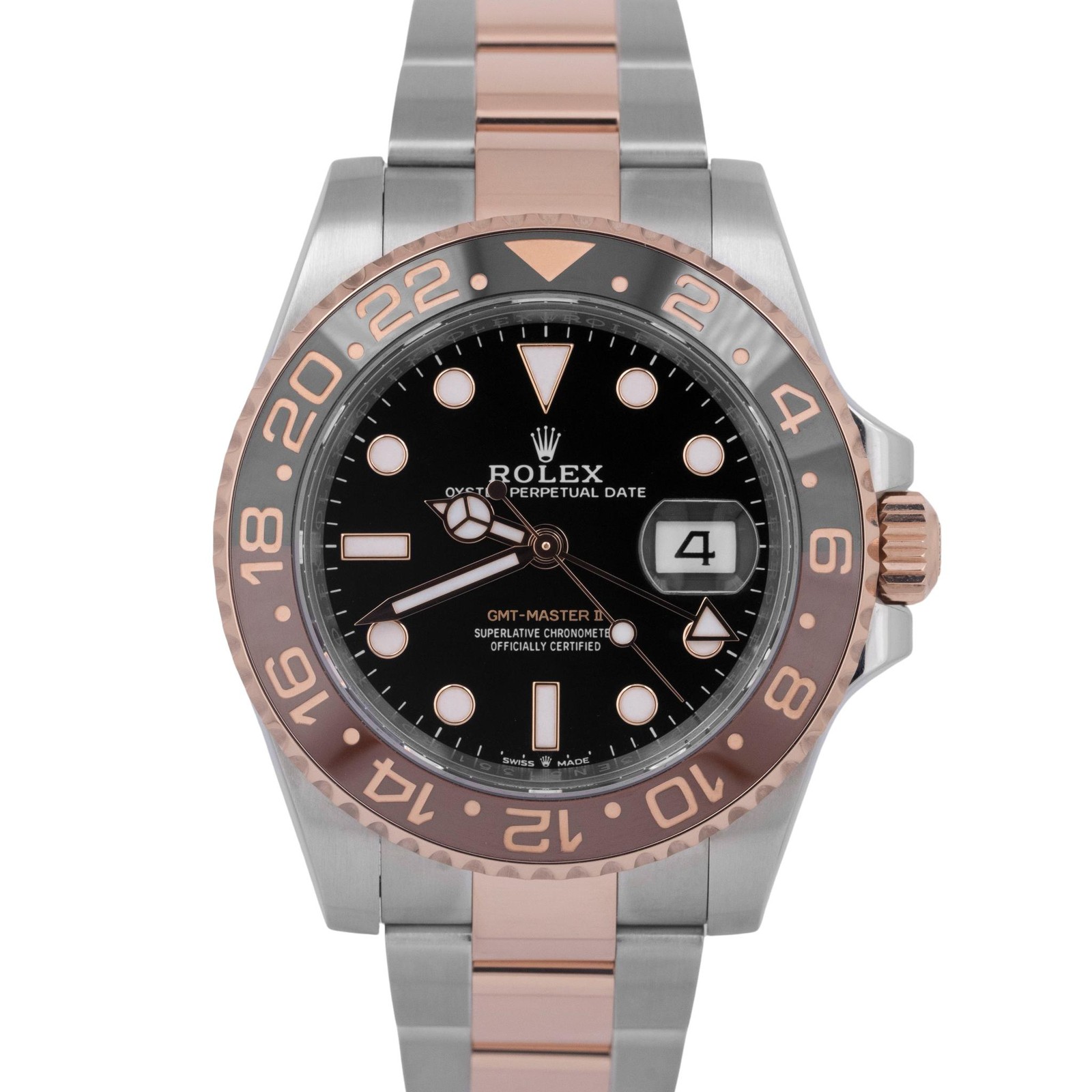 2019 PAPERS Rolex GMT-Master II ROOT BEER Two-Tone 18K Gold 40mm 126711 CHNR BOX