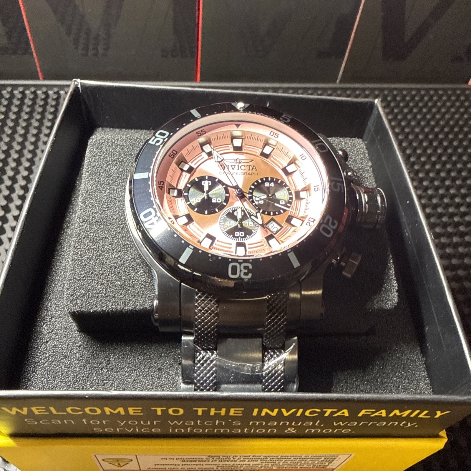 Invicta Coalition Forces Night Hawk Men’s 52mm Chrono Watch Pink & Black (49228)