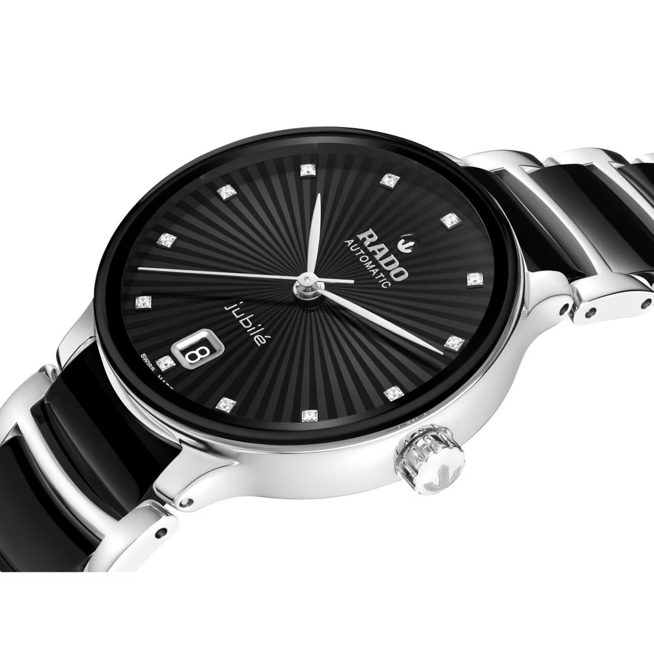 New Rado Centrix Automatic Diamonds ST Steel Black Dial Women’s Watch R30031742