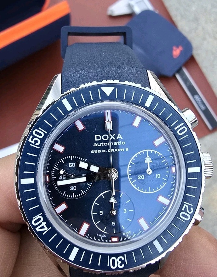 Used Blue DOXA Watch SUB 200 C-GRAPH II Caribbean Ref. 797.10.201.32 Chronograph