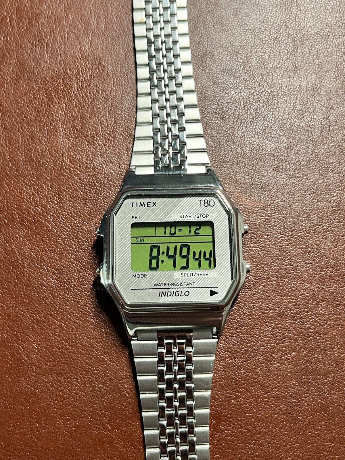 Timex T80 34mm Stainless Steel Bracelet Silver-Tone Watch TW2R79300YB