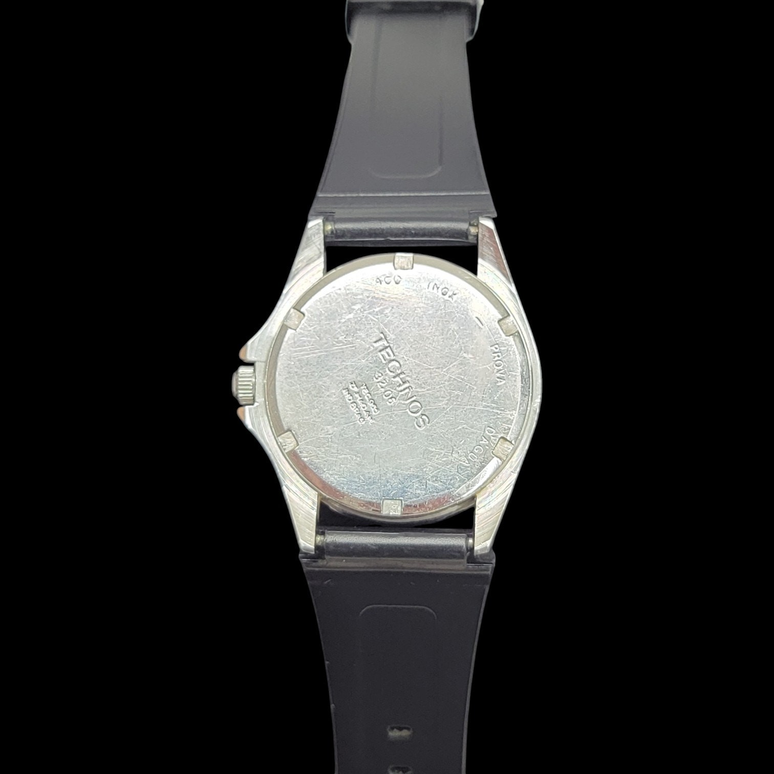 Technos Skydiver Professional 150m Quartz Watch Black Dial Vintage Womens Dive