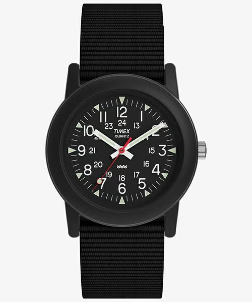 Timex Camper T18581 Quartz 34mm Black Military Watch Japan Exclusive Authentic