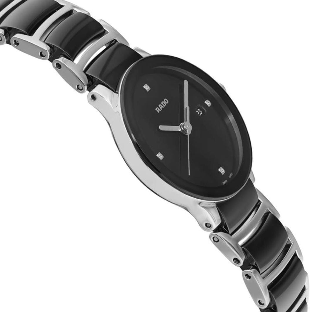 Rado Centrix Diamond Dial Swiss Quartz Watch Sapphire Ceramic New No Box Papers