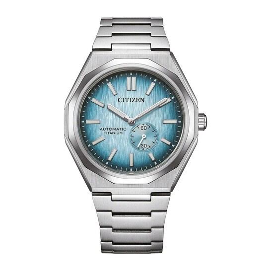 Citizen Zenshin 60 NK502058L Unisex Titanium Light Blue Analog Dial Watch 40mm
