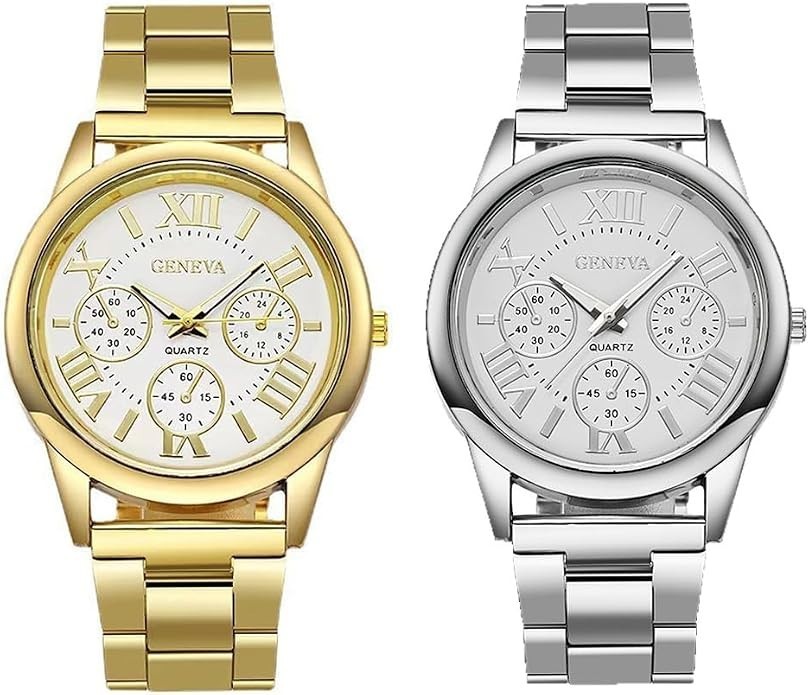 Women Girls Wholesale 2 Pack Watch Set Roman Numerals Dial