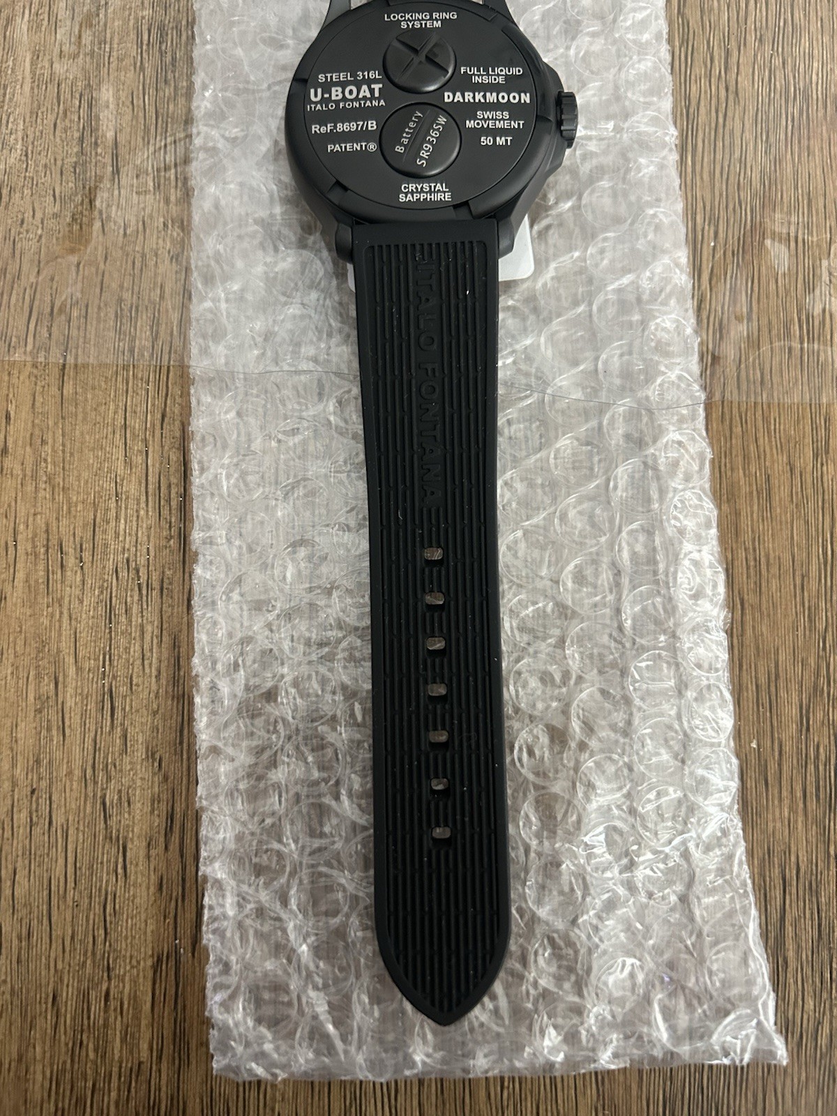 (AS- IS) U-Boat Capsoil Darkmoon Soleil Red IPB Quartz Watch, 44 mm, 8697