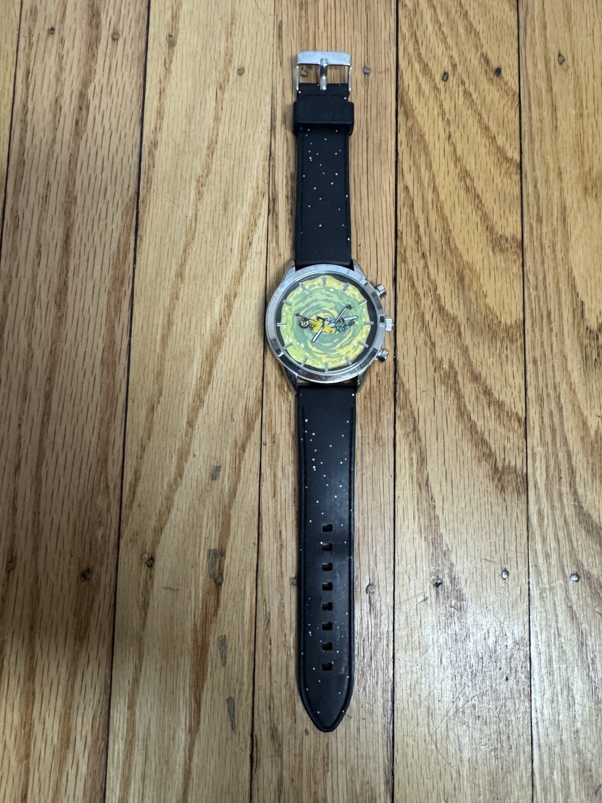 Official Adult Swim Rick Morty Green Portal Gun Large Face Wrist Watch Black