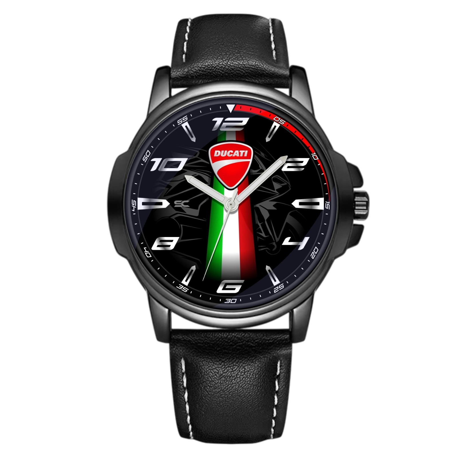 Ducati Sport Italia Strip Panigale Racing Fan Art Quartz Wrist Watch