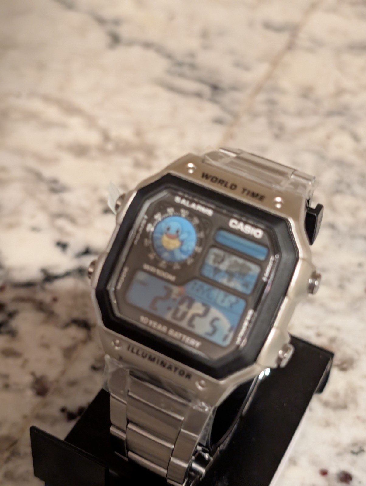 Squirtle Pokemon inspired Mod Casio AE1200 WHD | World time watch | Cartoon