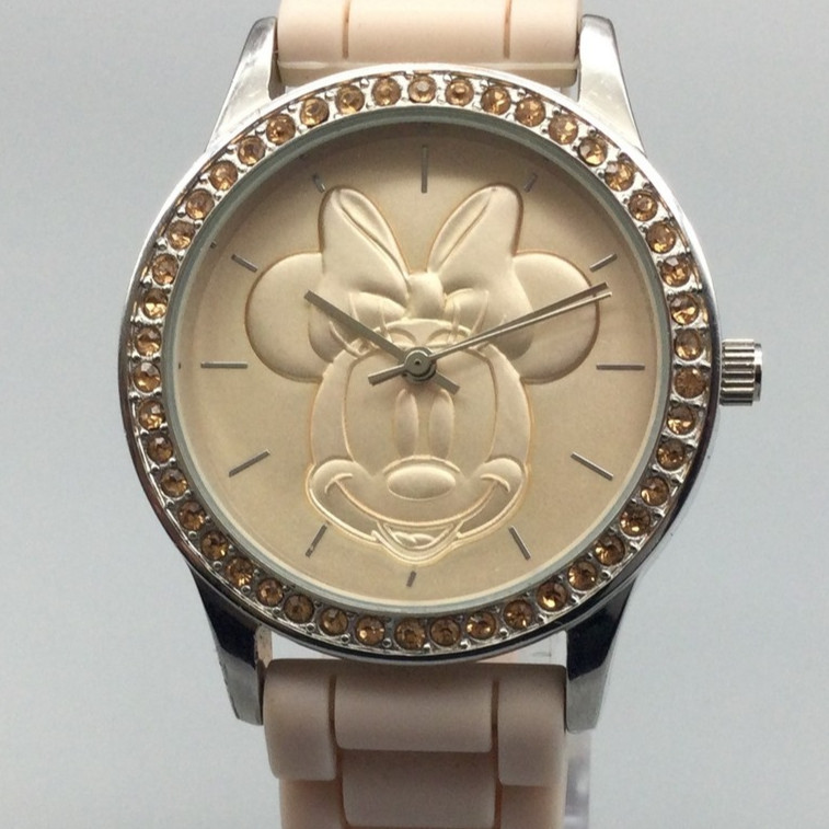 Disney Minnie Mouse Watch Womens 35mm Crystals Cute Accutime New Battery