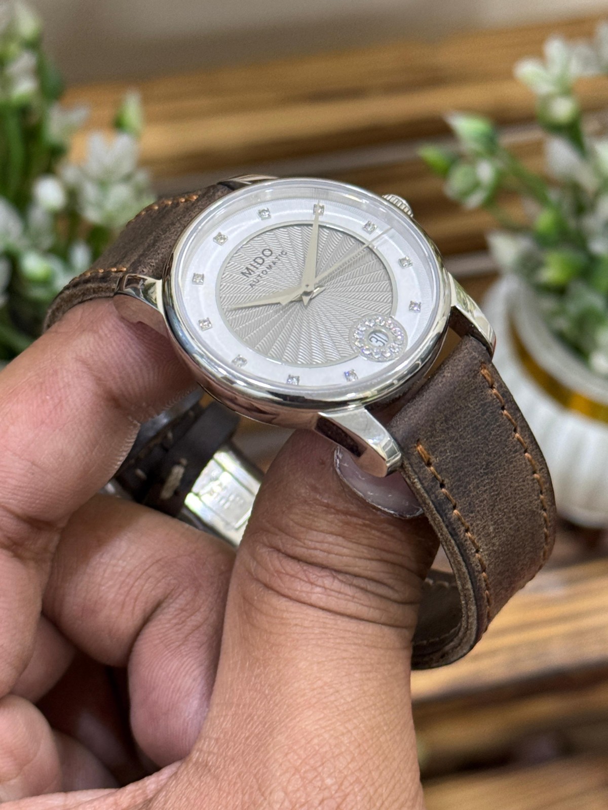 Mido Automatic Silver and white Dial Unisex Watch Swiss ETA 2824 Stainless steel