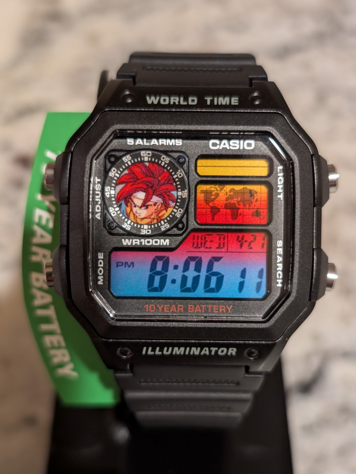 Chrono Trigger Crono Inspired Custom Casio AE1200 Watch Black Anime game