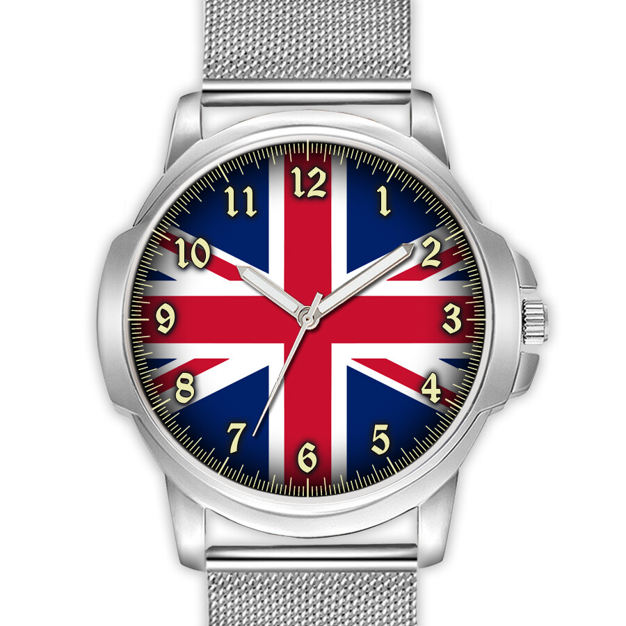 UNION JACK UK UNITED KINGDOM FLAG MEN’S WATCH BRACELET BIRTHDAY WEDDING DAY GIFT