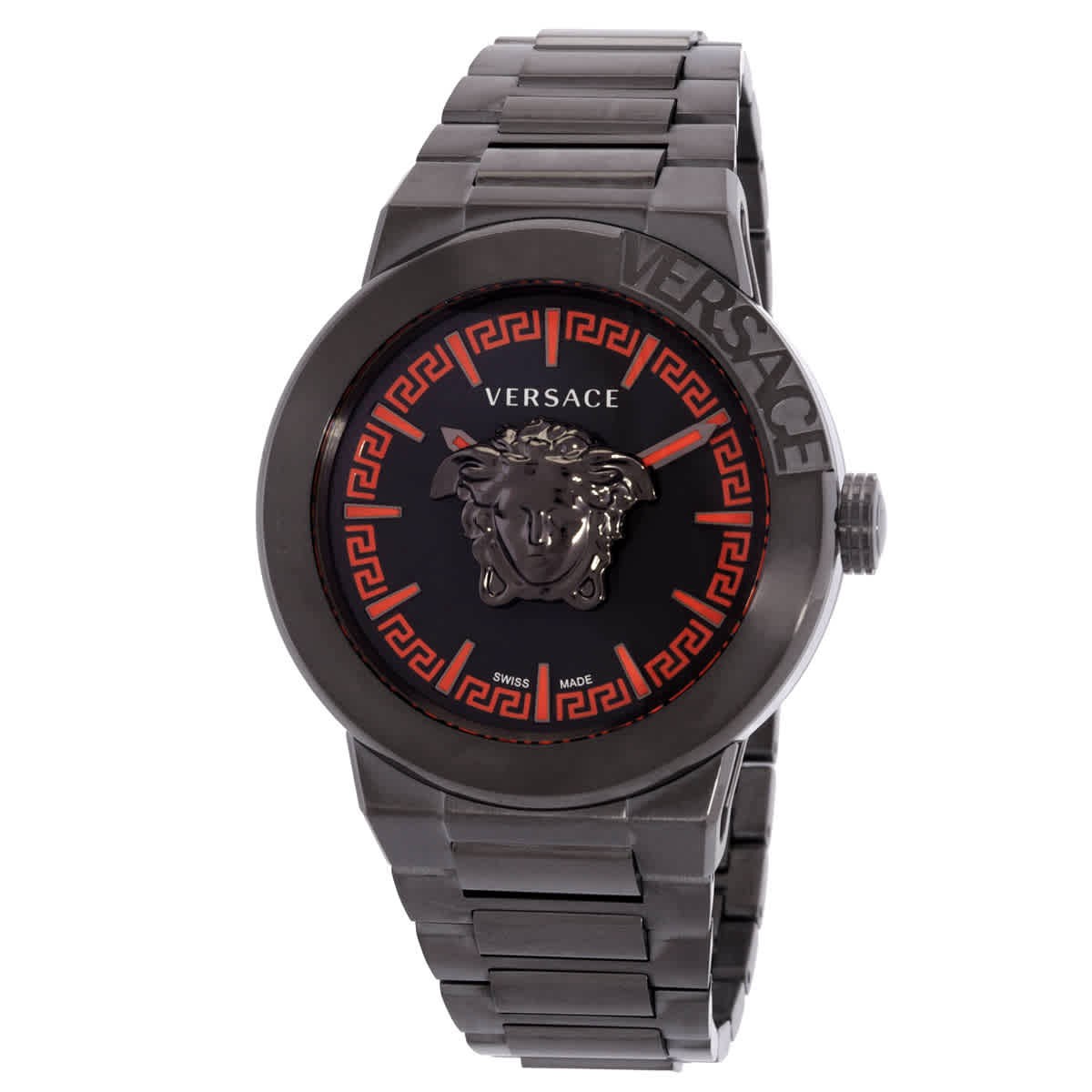 Versace Medusa Infinite Quartz Gunmetal Dial Men’s Watch VE7E00723