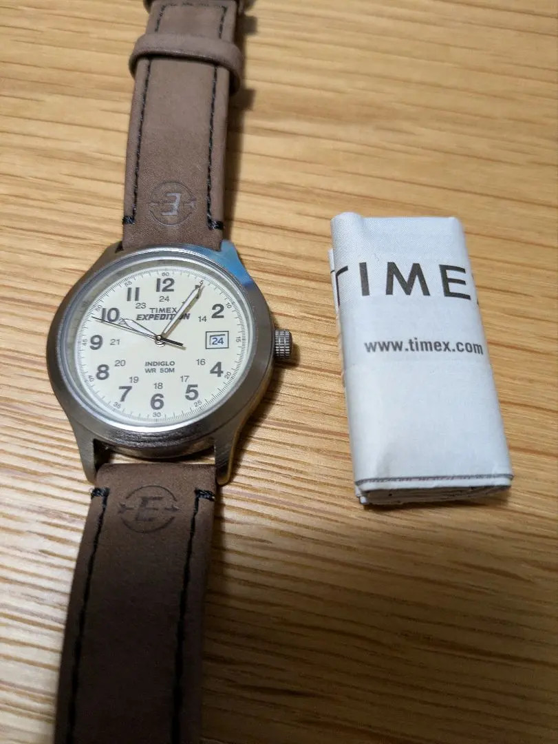 TIMEX EXPEDITION T49870 Wristwatch 39MM Indiglo Leather 50M Used Japan