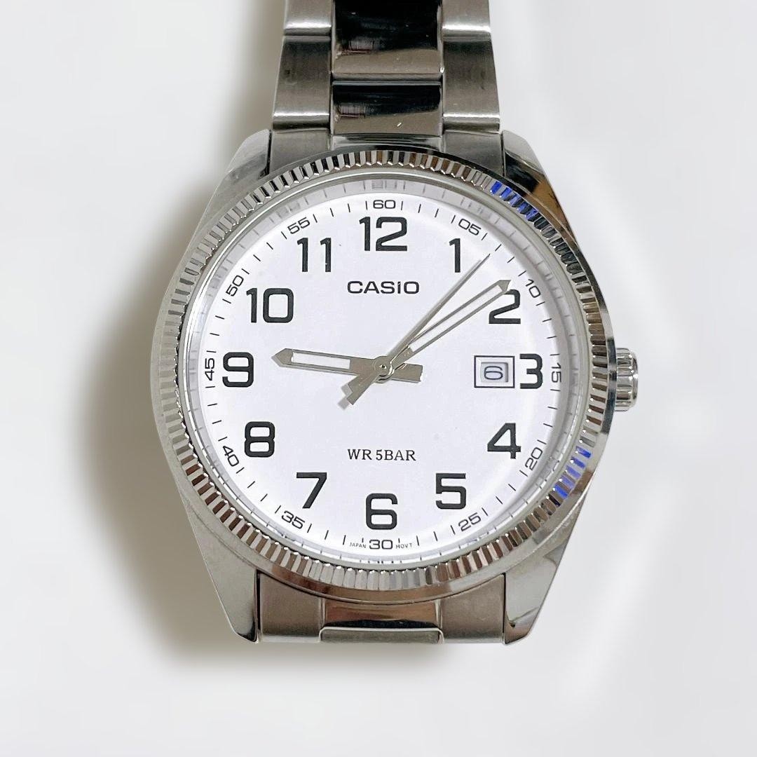 Casio MTP-1302 Analog Watch White Dial Date 38mm Working