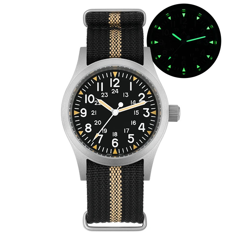 Militado ML05 Vintage Watch VH31 Sweep Second Movement Domed Sapphire Crystal