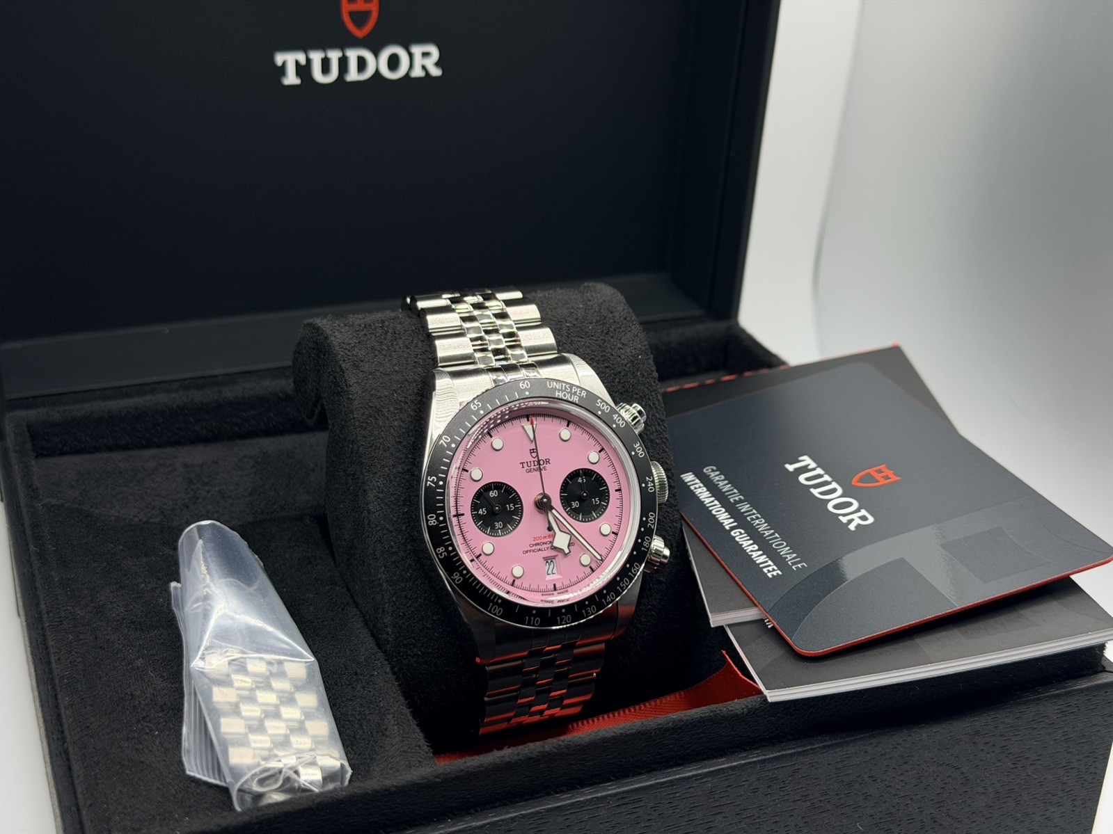 Tudor Black Bay Chronograph Pink Dial Full set Nov /15/2025 New with B+P