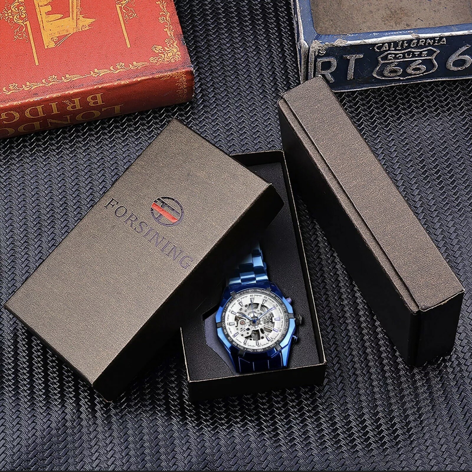 Men’s Watch Skeleton Mechanical Luminous Luxury Waterproof Sport Watch Octagon