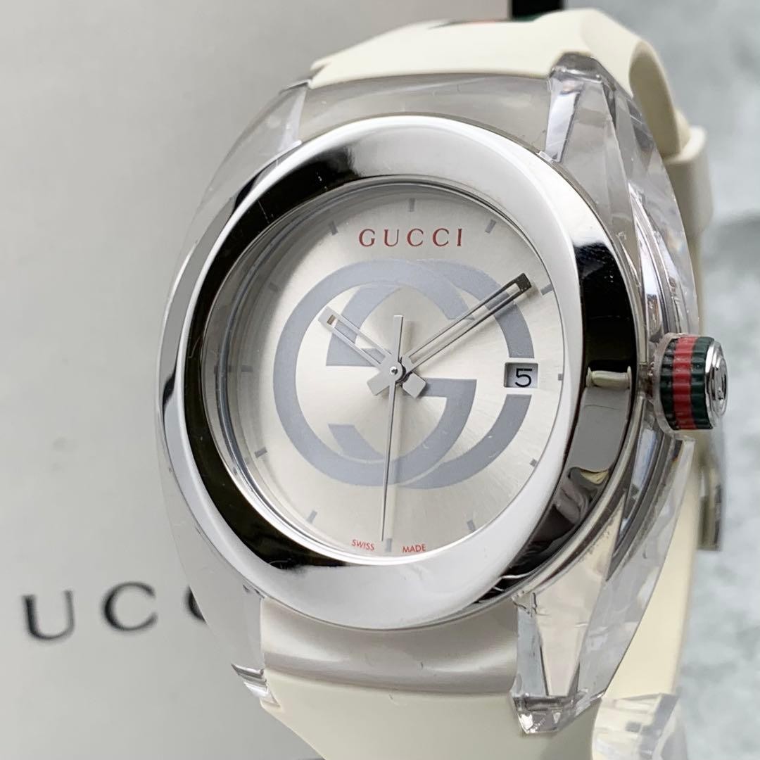 Gucci Sync 137.1 Silver Watch Web Stripe Ships from Japan