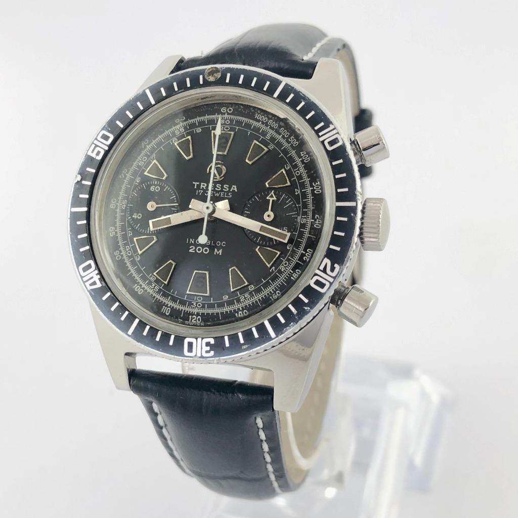 NO TARIFFS TRESSA CHRONOGRAPH REF 347 LARGE MANUAL WIND CAL L248 TURNING BEZEL
