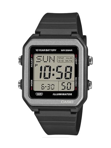 CASIO W-221H-1AJF Digital Watch Black 50M LED 10 Year Battery Japan New