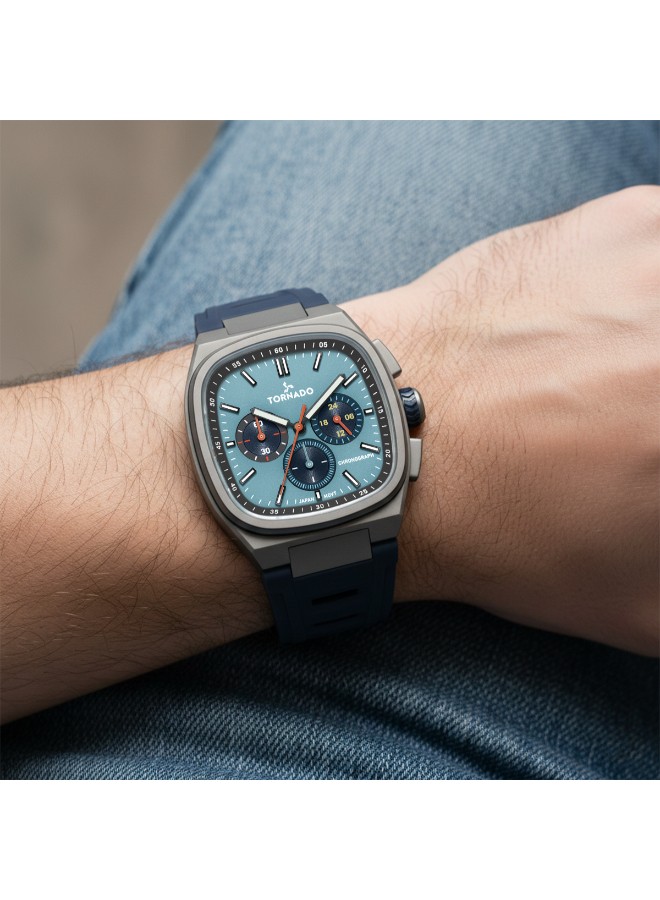 Tornado Aristocrate Men’s Chronograph Watch | Blue Dial, 42mm, 100 m (10 ATM)