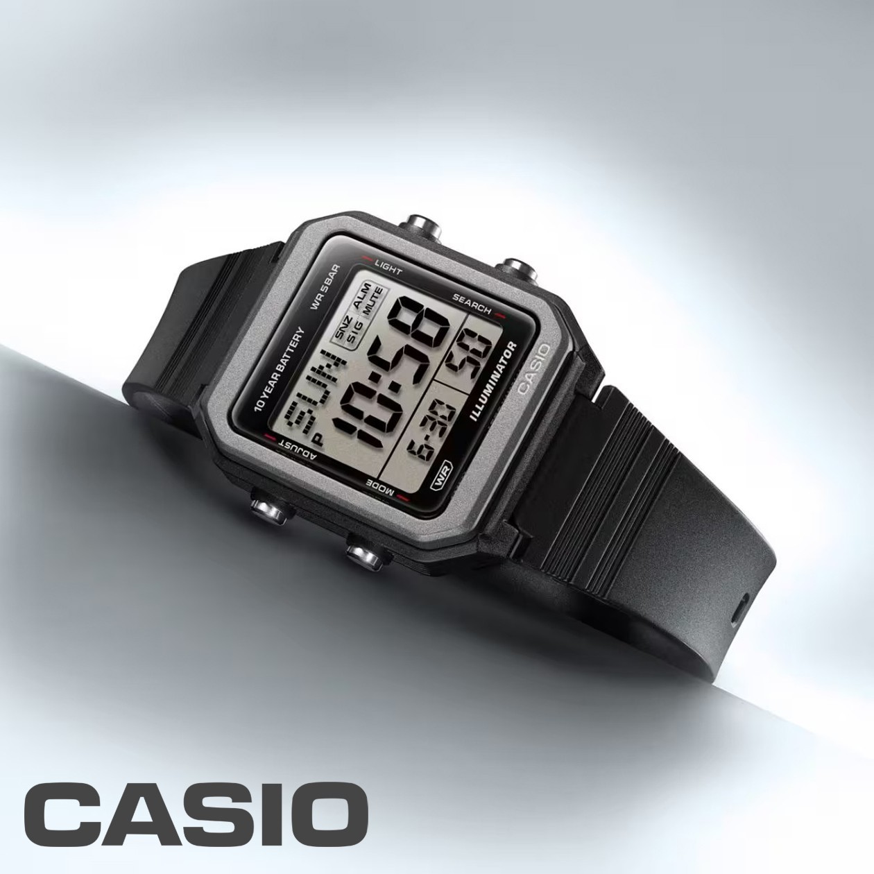 CASIO W-221H-1AJF Big LCD World Time 10 Year Battery WR50m Digital Watch