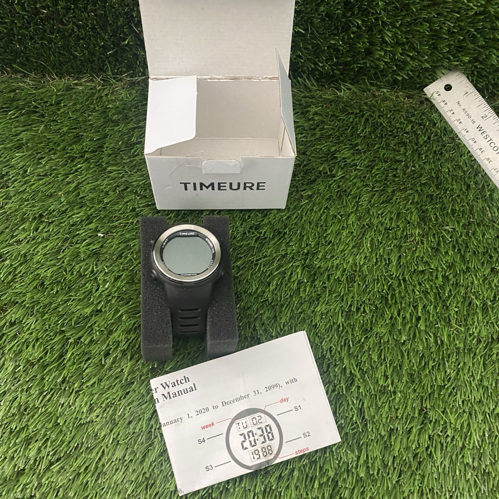 Timeure Mens Pedometer Watch Step Counter No App Waterproof 50M LED Backligh