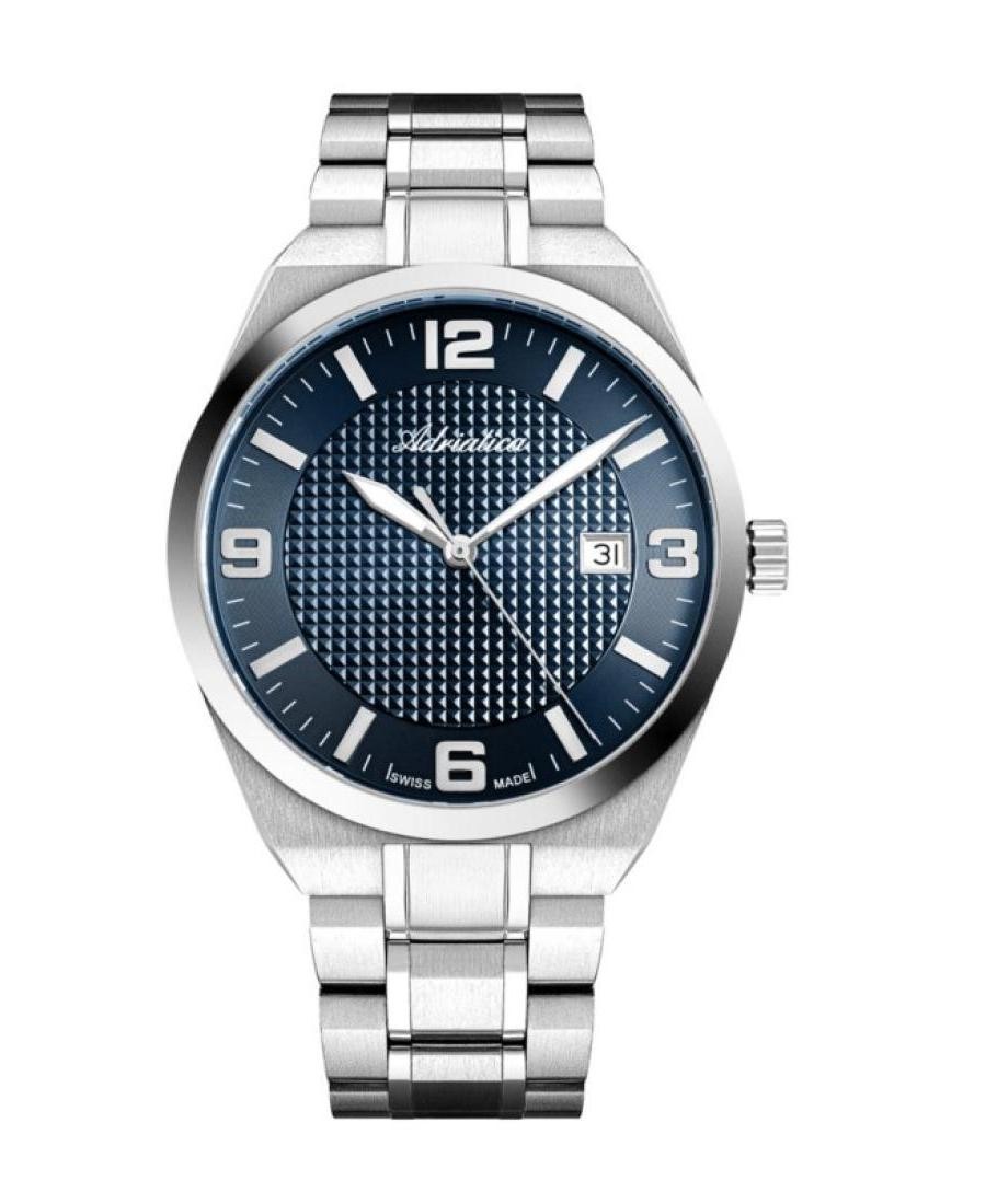 ADRIATICA Men Quartz Casual Watch Classic Dress Blue Dial Waterproof Swiss 41mm