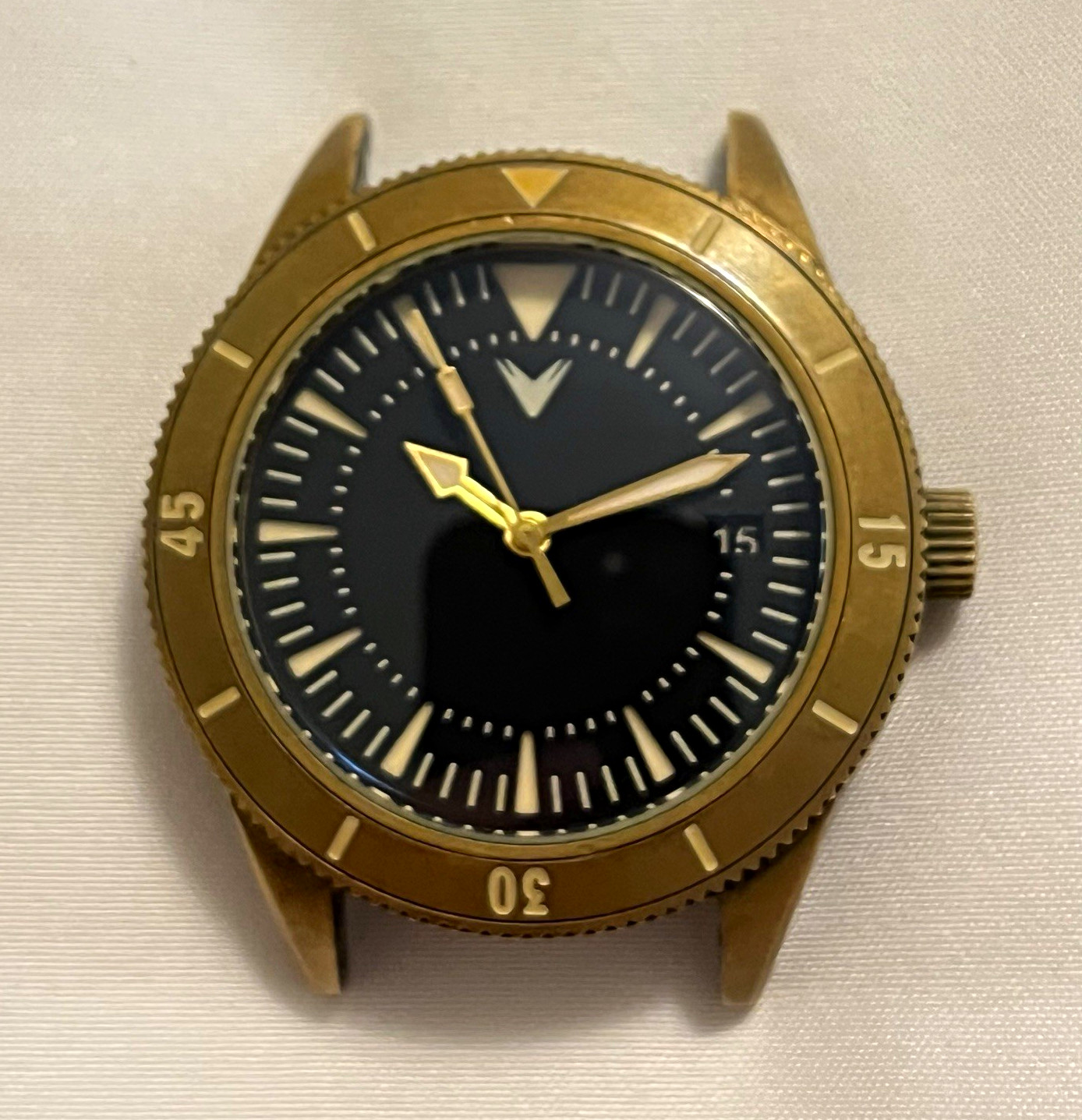 Ventus Mori Brass Automatic Dive Watch 300m Black Dial Unidirectional Bezel