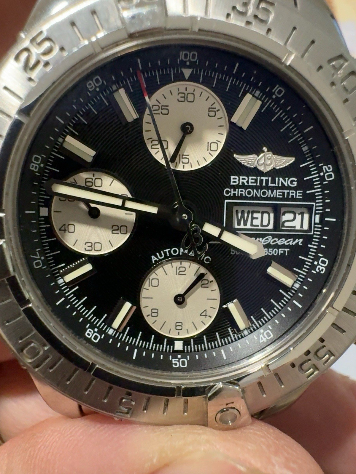 Breitling Superocean Chronograph A13340 Black Dial Day-Date 42mm Steel