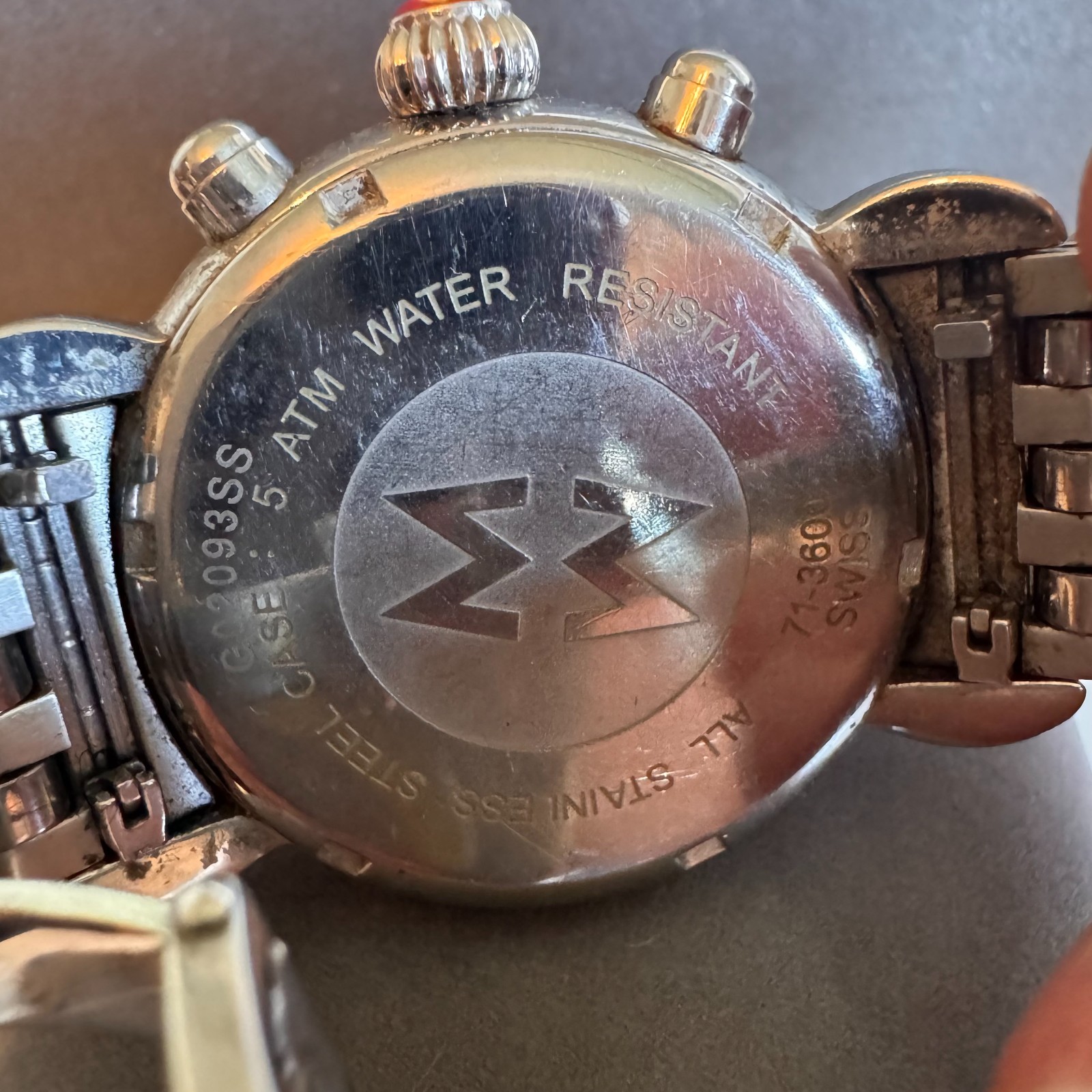 Michele Diamond CSX Chronograph Watch Stainless Steel MOP Face