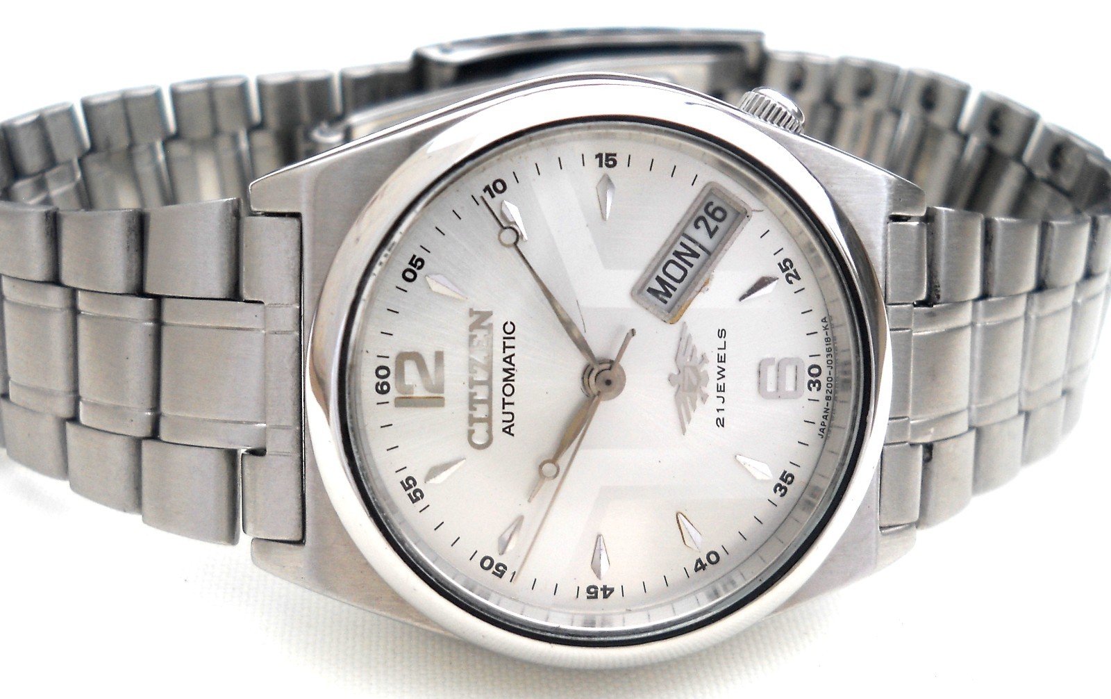 Vintage Citizen Automatic Unisex Watch Silver Sunburst X Dial 21J Pristine Japan