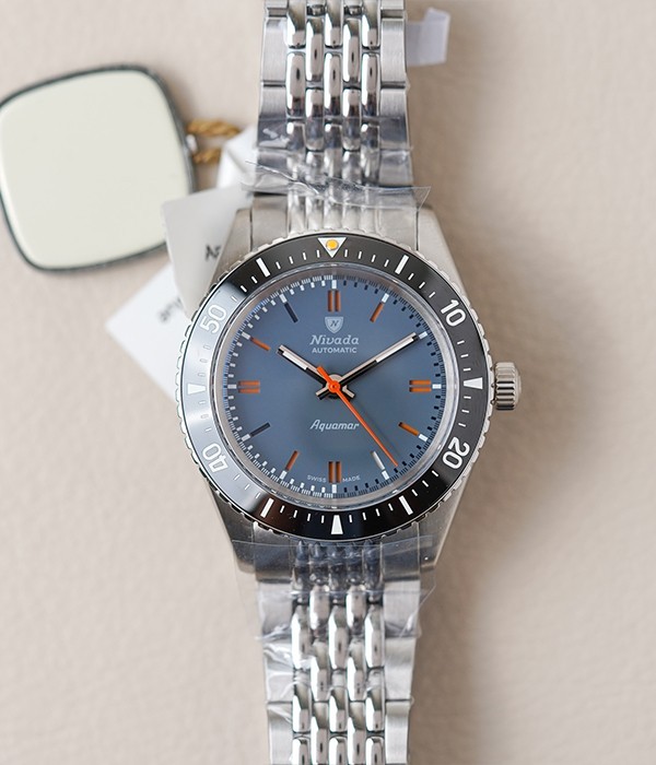 Nivada Grenchen Aquamar Grey Dial BOR 32077A04 Men’s Automatic Dive Watch