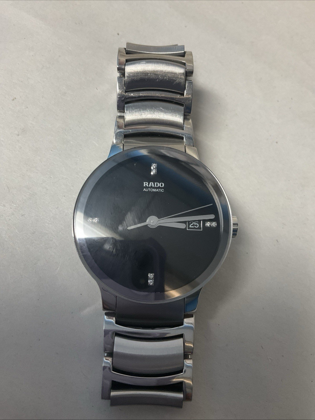 RADO Centrix Double Diamond Accent Automatic Watch Black dial READ