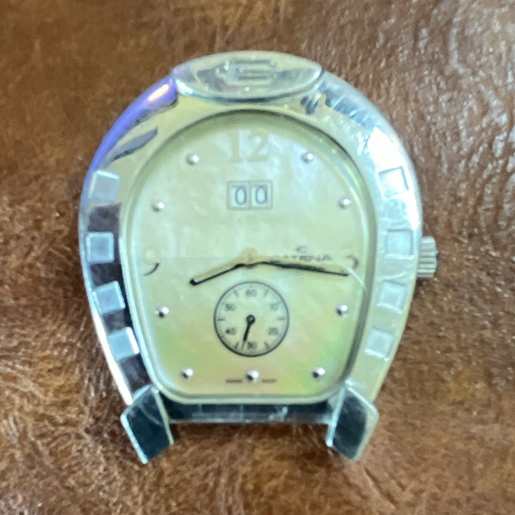 Catena A891 Swiss Made Women’s Quartz Cushion Watch 24mm Gold Dial Date 30m