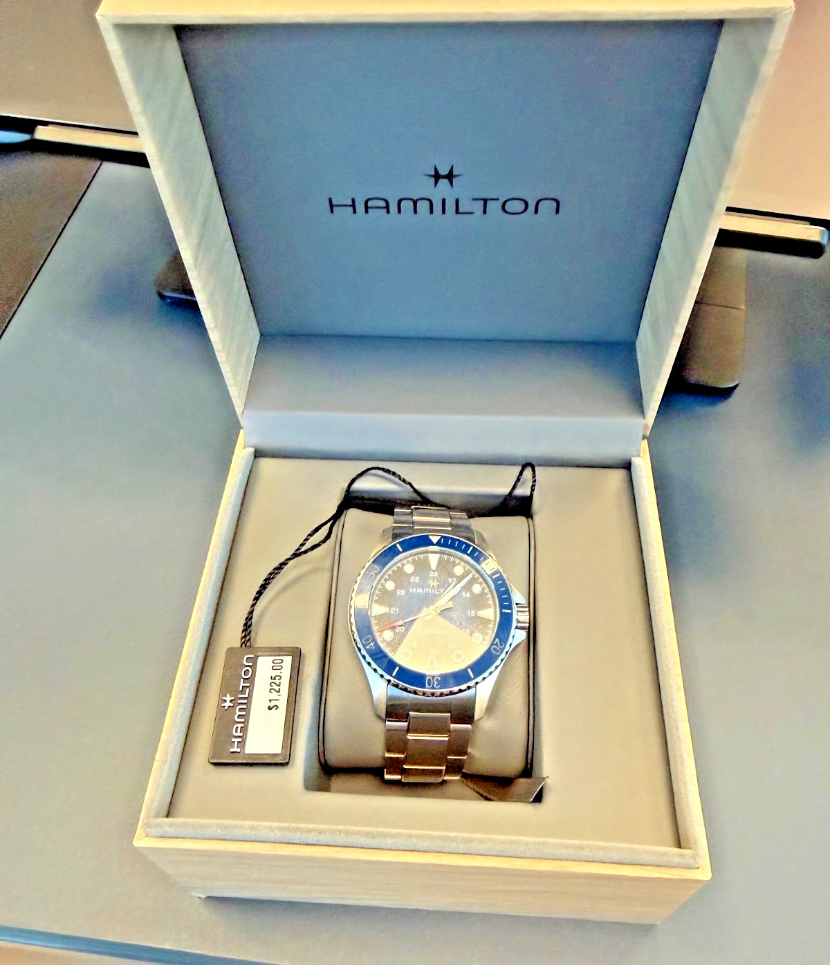 Hamilton Khaki Navy Scuba Auto H82505140 Blue 43mm Box Papers
