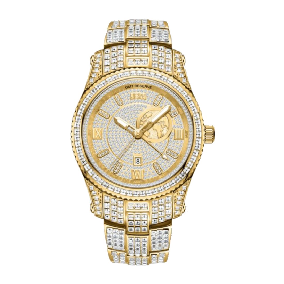 JBW Jet Setter Men’s RESERVE GMT Chandelier Diamond Quartz Watch R6370D