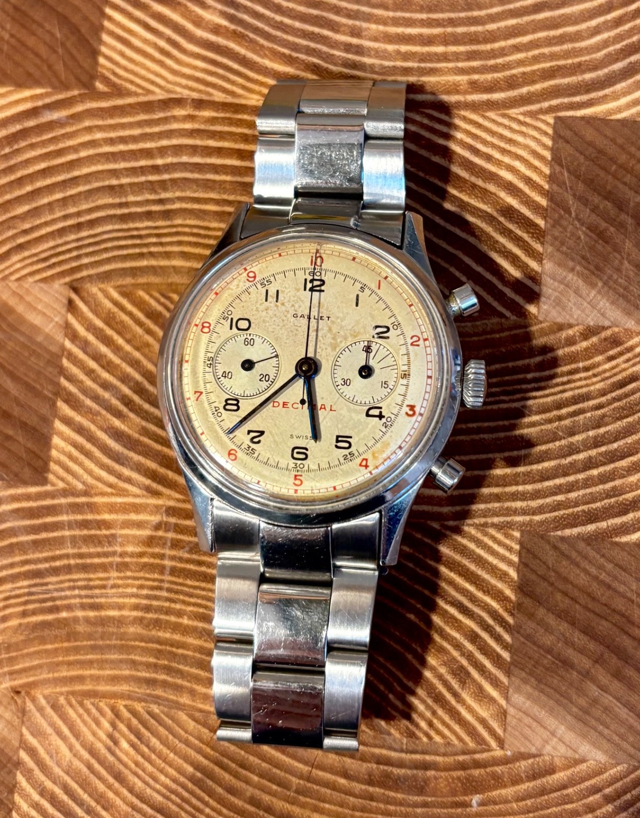 Vintage Gallet Decimal Multichron Stainless 37mm