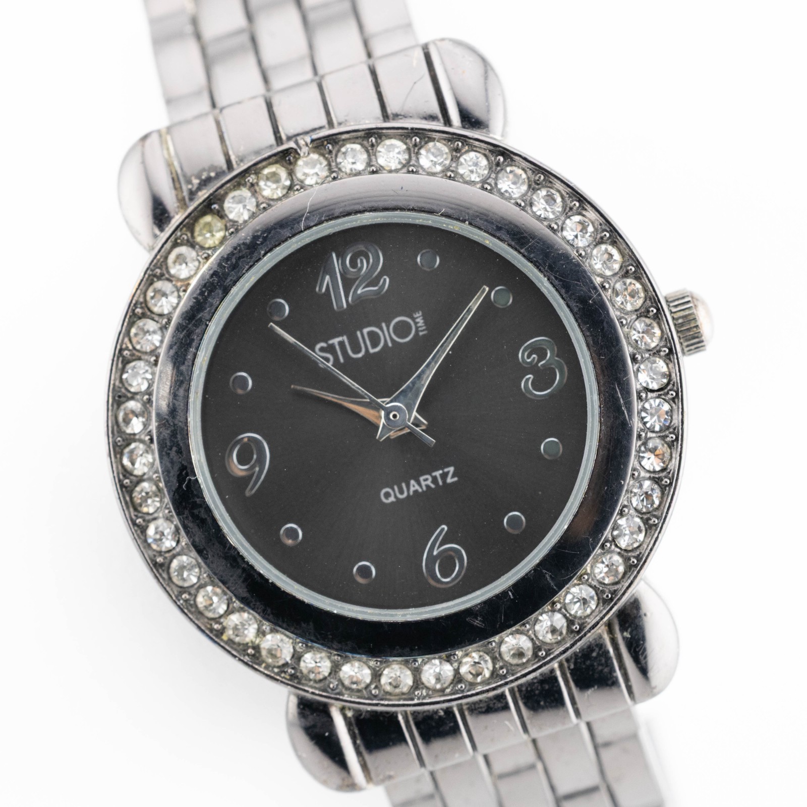 STUDIO Time STD3543T Black Tone Quartz Analog Ladies Watch Sz. 6 1/4″