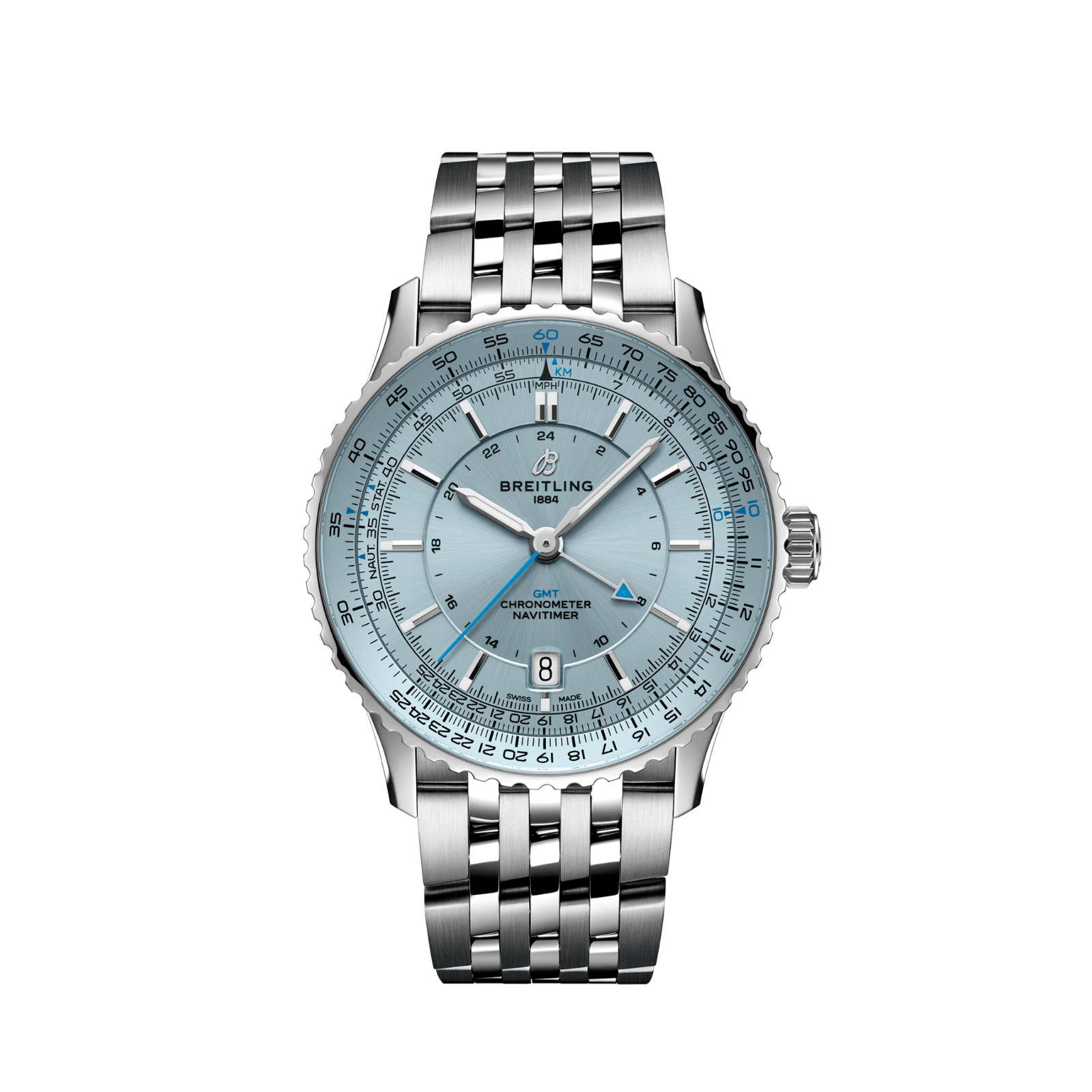 Breitling Navitimer Automatic GMT 41mm Ice Blue Dial Watch A32310171C1A1