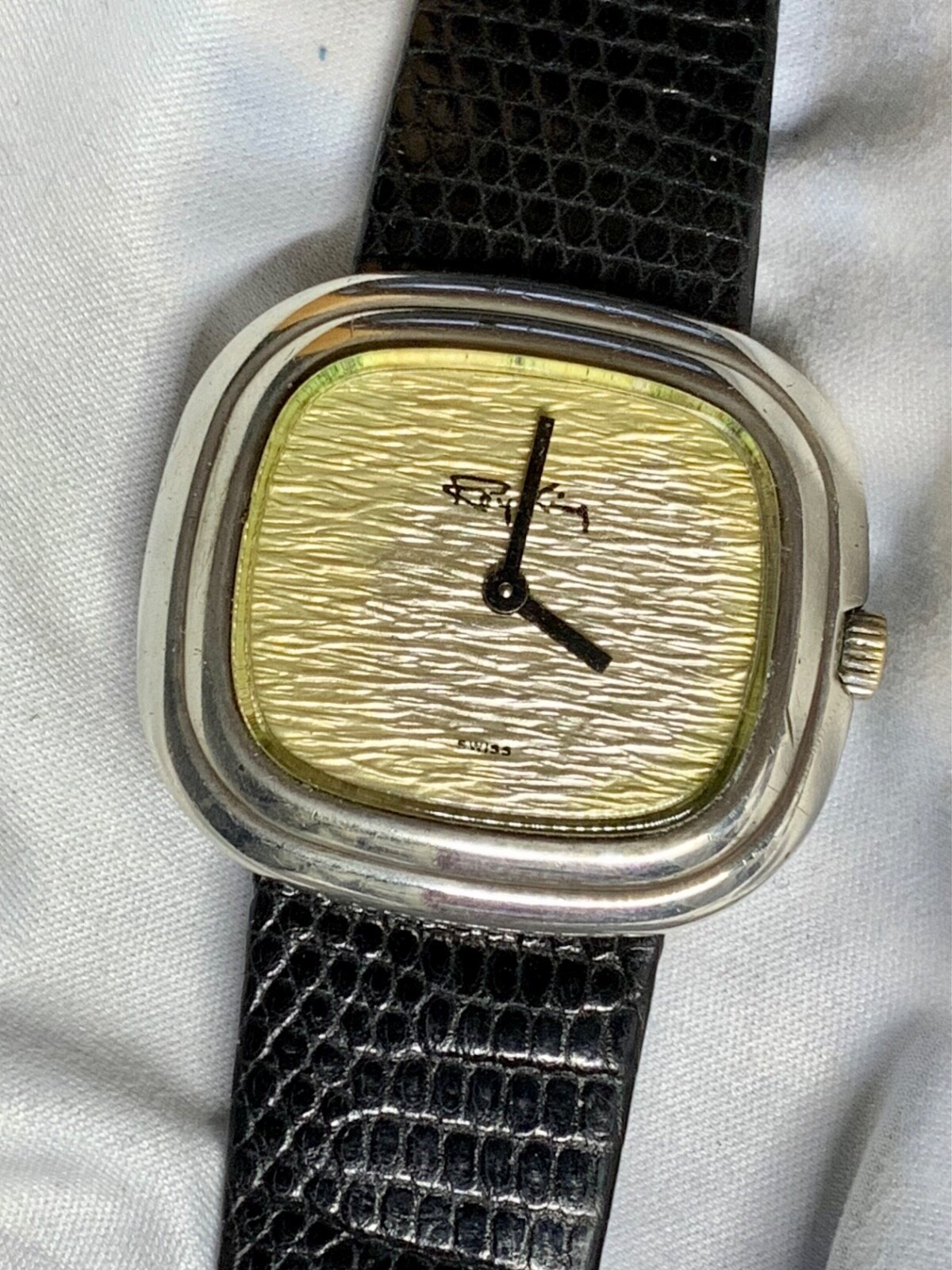1970s Sterling Silver Roy King Gondole Jumbo Horizontal Watch
