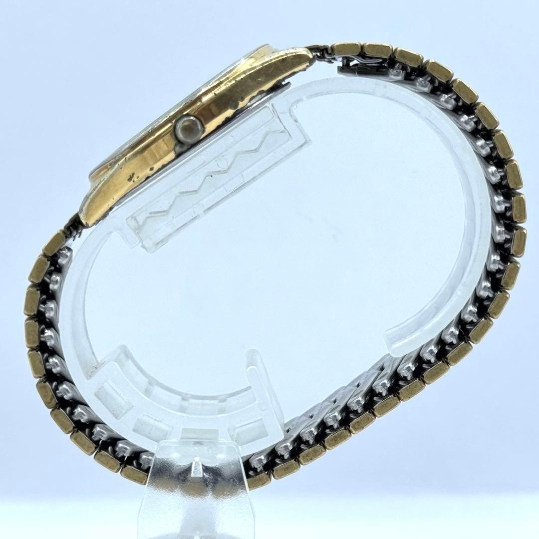 Working condition SEIKO quartz watch, new battery, oval gold case, unisex.