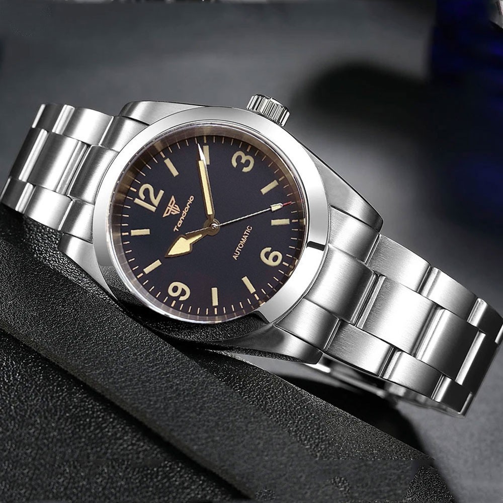 Black/Beige Sapphire Glass 20ATM Smooth Bezel NH35 Miyota8215 Men 36/39mm Watch