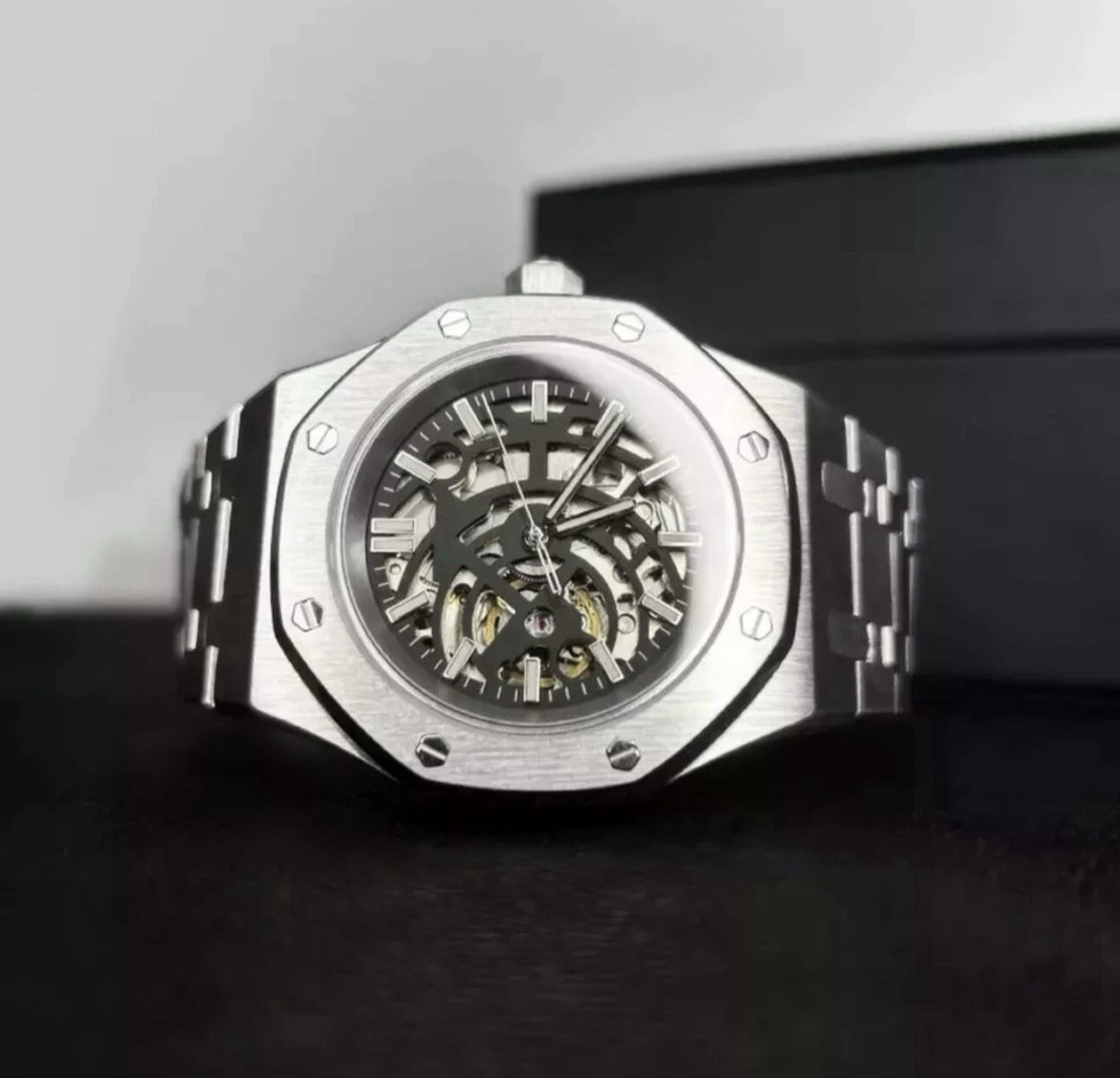 Custom 41mm Silver “RO” Style Skeleton Mod Watch w/ NH70 Automatic