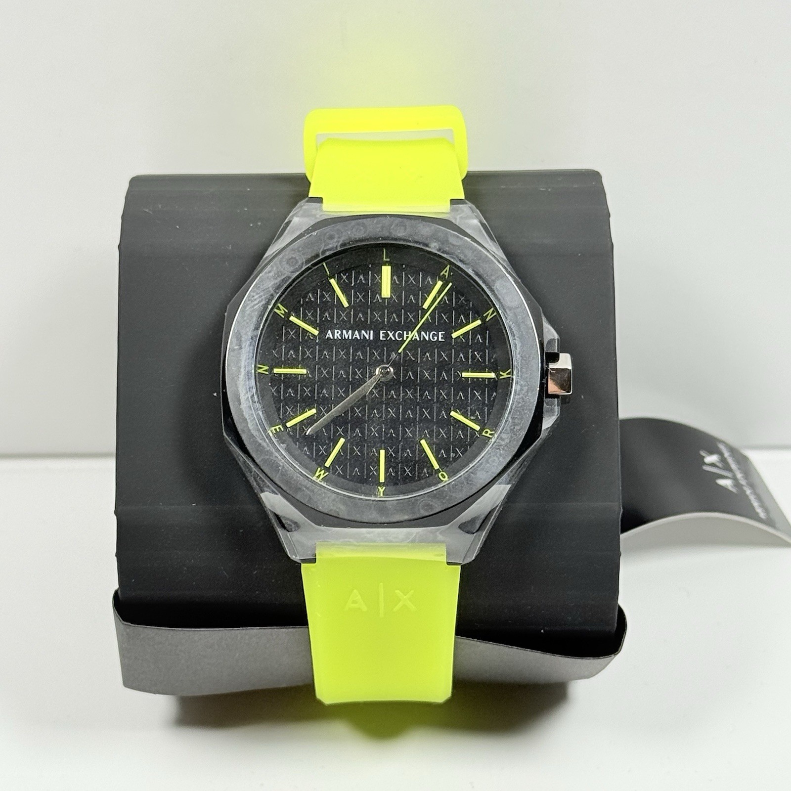 Armani Exchange Andrea AX7155SET Black Dial Yellow Silicone Band Unisex Watch
