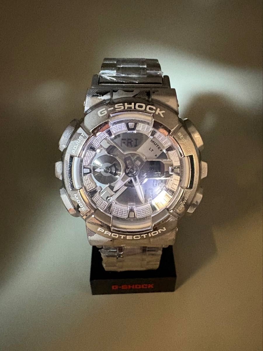 CASIO Excellent Condition New Battery G SHOCK GA 110SCM Camouflage Silver Ana D